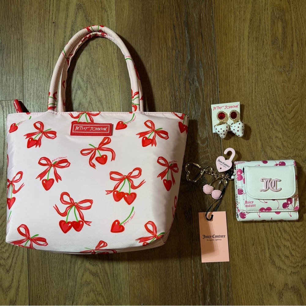 Betsey Johnson Cherry Purse Strawberry Earrings Juicy Couture Cherry Wallet